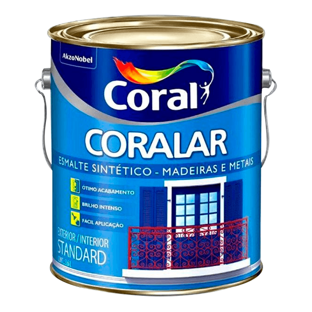 Tinta Esmalte Sintético Coralar Interiorexterior Preto Fosco 36l Coral Village 3237