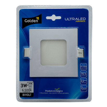 Painel-Ultraled-de-Embutir-Quadrado-3W-Bivolt-6500K-Golden-101102