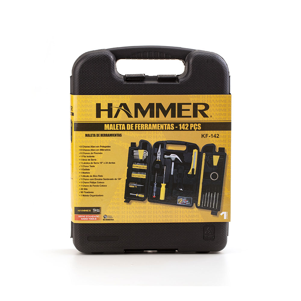 Kit De Ferramentas 142 Peças Hammer VILLAGE